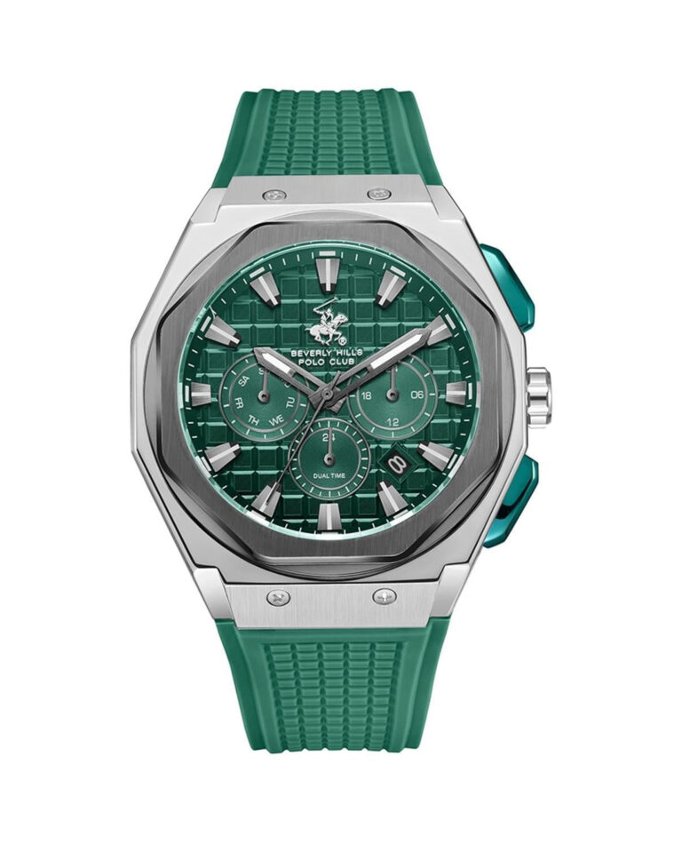 ساعت مچی مردانه بورلی هیلز پولو کلاب بند سیلیکونی سبز BEVERLY HILLS POLO CLUB BP3718X.375