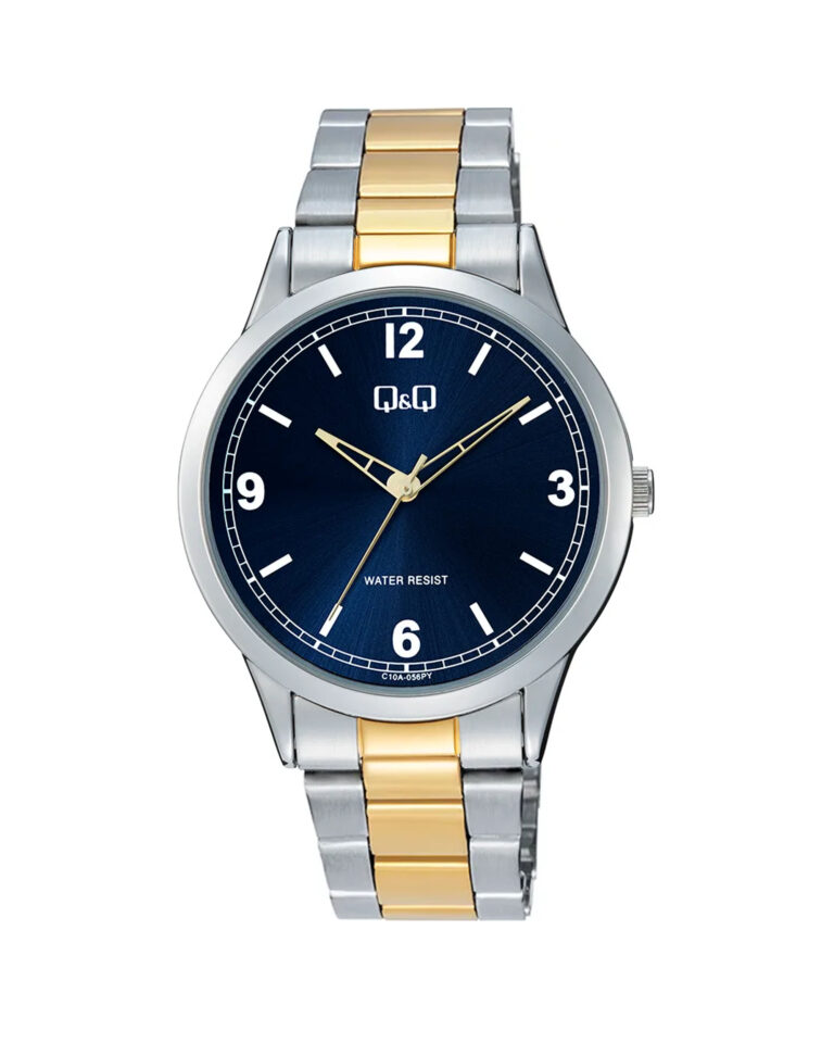 ساعت مچی مردانه کیو اند کیو بند سیلور طلایی Q&Q C10A-056PY
