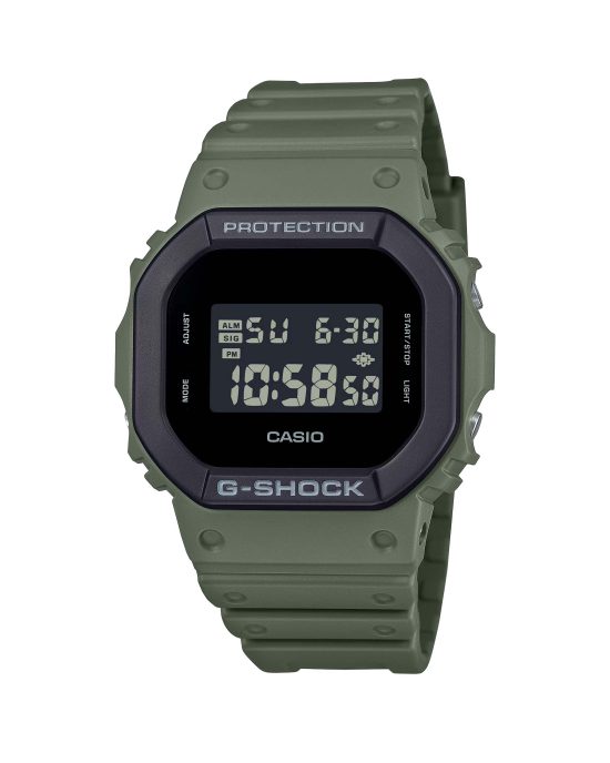ساعت مچی مردانه کاسیو جیشاک G-SHOCK DW-5610UU-3 با طراحی مستطیلی و رنگ سبز ارتشی