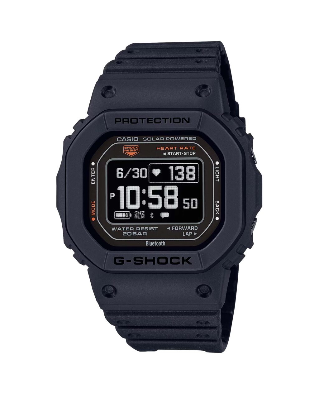 ساعت G-SHOCK مدل DW-H5600-1 با بند رزینی ضدحساسیت مناسب ورزشکاران