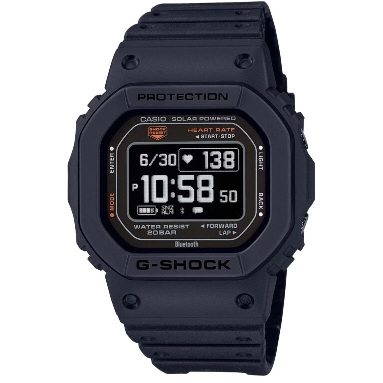 ساعت G-SHOCK مدل DW-H5600-1 با بند رزینی ضدحساسیت مناسب ورزشکاران