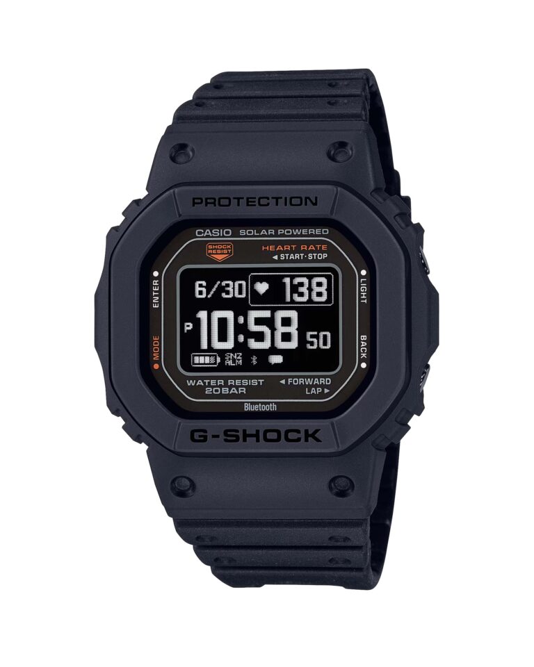 ساعت G-SHOCK مدل DW-H5600-1 با بند رزینی ضدحساسیت مناسب ورزشکاران