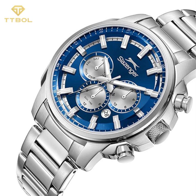 ساعت مچی مردانه اسلازنجر سیلور سرمه ای SLAZENGER SL.09.2479.2.02