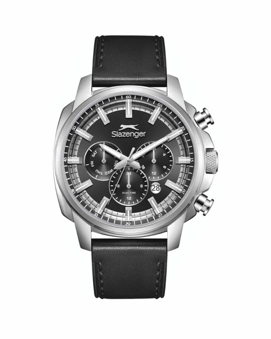 ساعت مچی مردانه اسلازنجر سه موتوره بند چرم SLAZENGER SL.09.2480.2.01