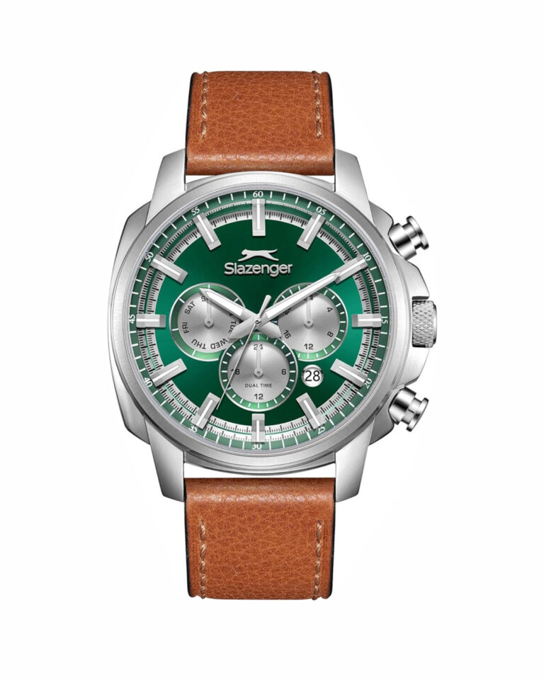 ساعت مچی مردانه اسلازنجر مولتی فانکشن بند چرمSLAZENGER SL.09.2480.2.02