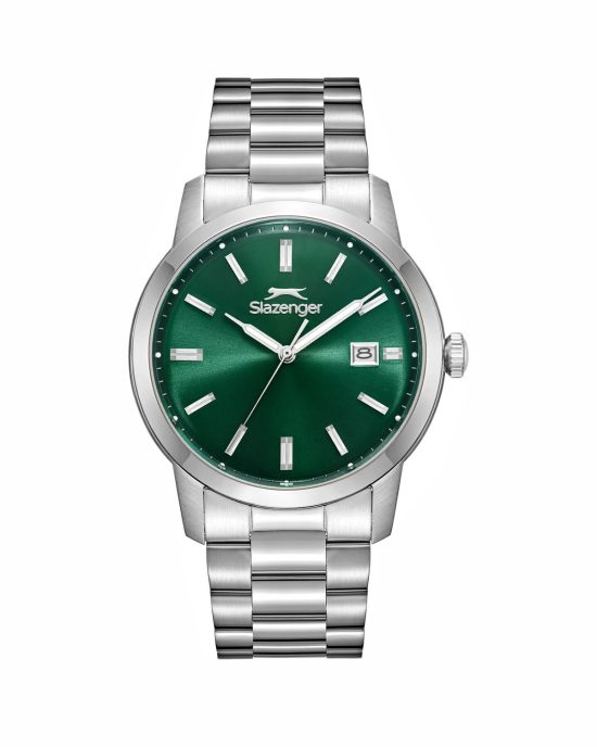 ساعت مچی مردانه اسلازنجر استیل صفحه سبز SLAZENGER SL.09.2495.1.06