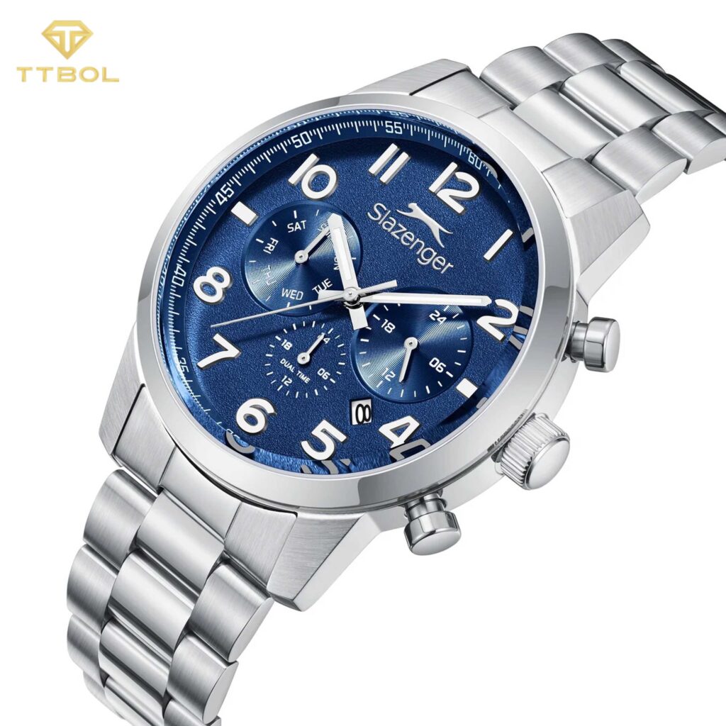 ساعت مچی مردانه اسلازنجر سیلور سرمه ای SLAZENGER SL.09.2499.2.05