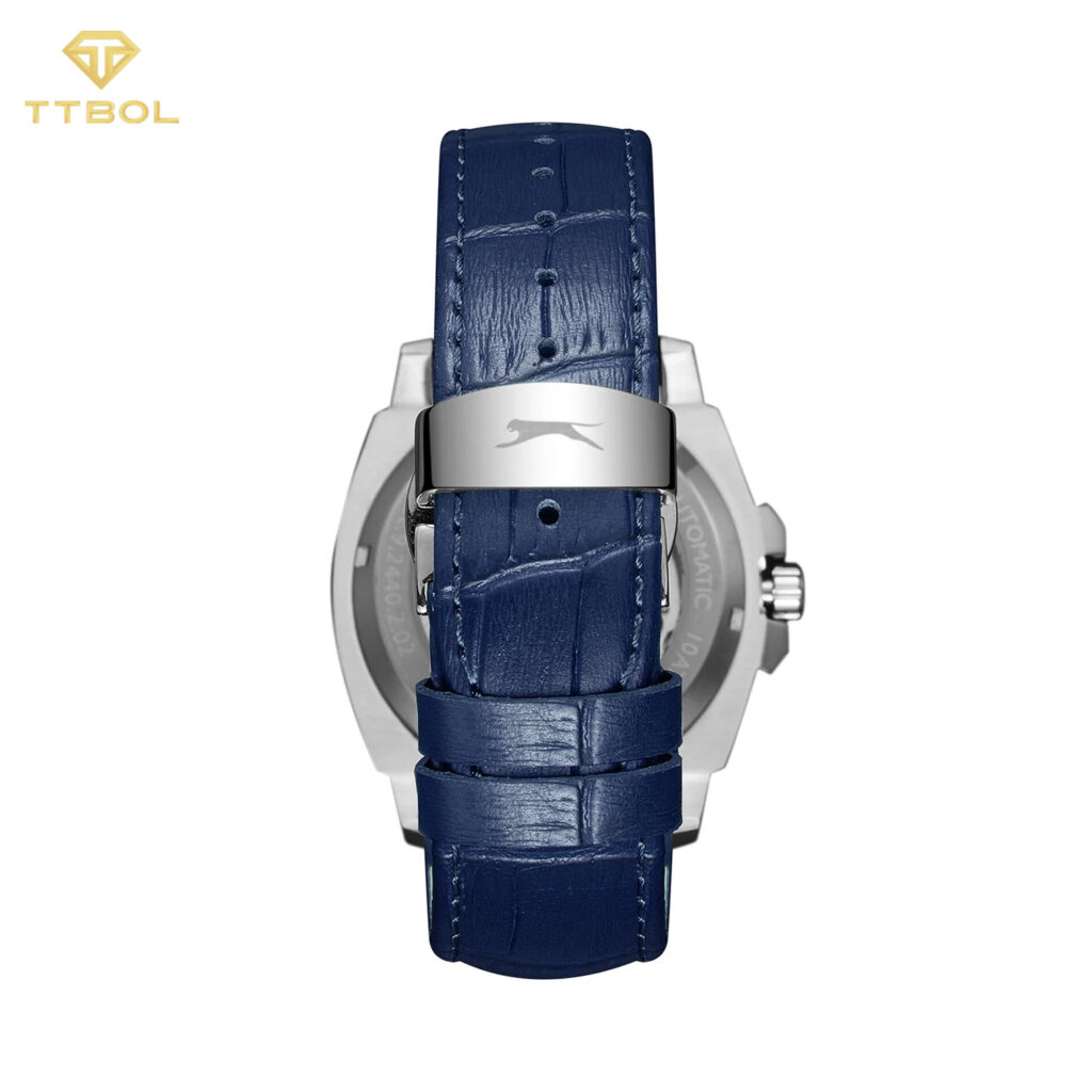 ساعت مچی مردانه اسلازنجر بند چرم سرمه ای SLAZENGER SL.09.2440.2.03