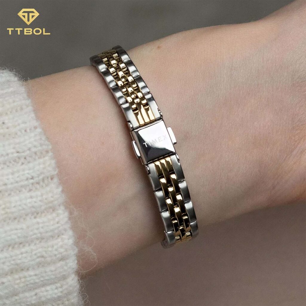 ساعت مچی زنانه تایمکس بند سیلور طلایی TIMEX TW2W90900