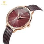 ساعت مچی زنانه جولیوس بند بادمجونی رنگ JULIUS JA-1235C