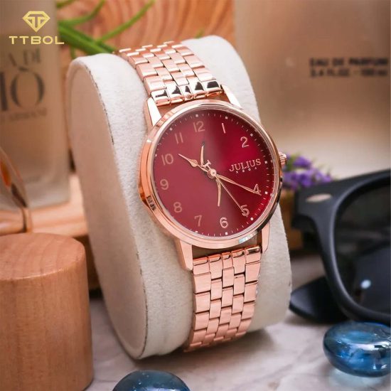 ساعت مچی زنانه جولیوس صفحه قرمز JULIUS JA-1265LC