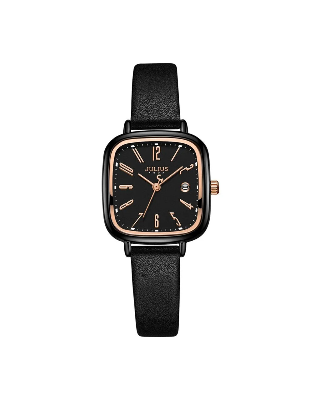 ساعت مچی زنانه جولیوس بند چرم مشکی JULIUS JA-1418LC