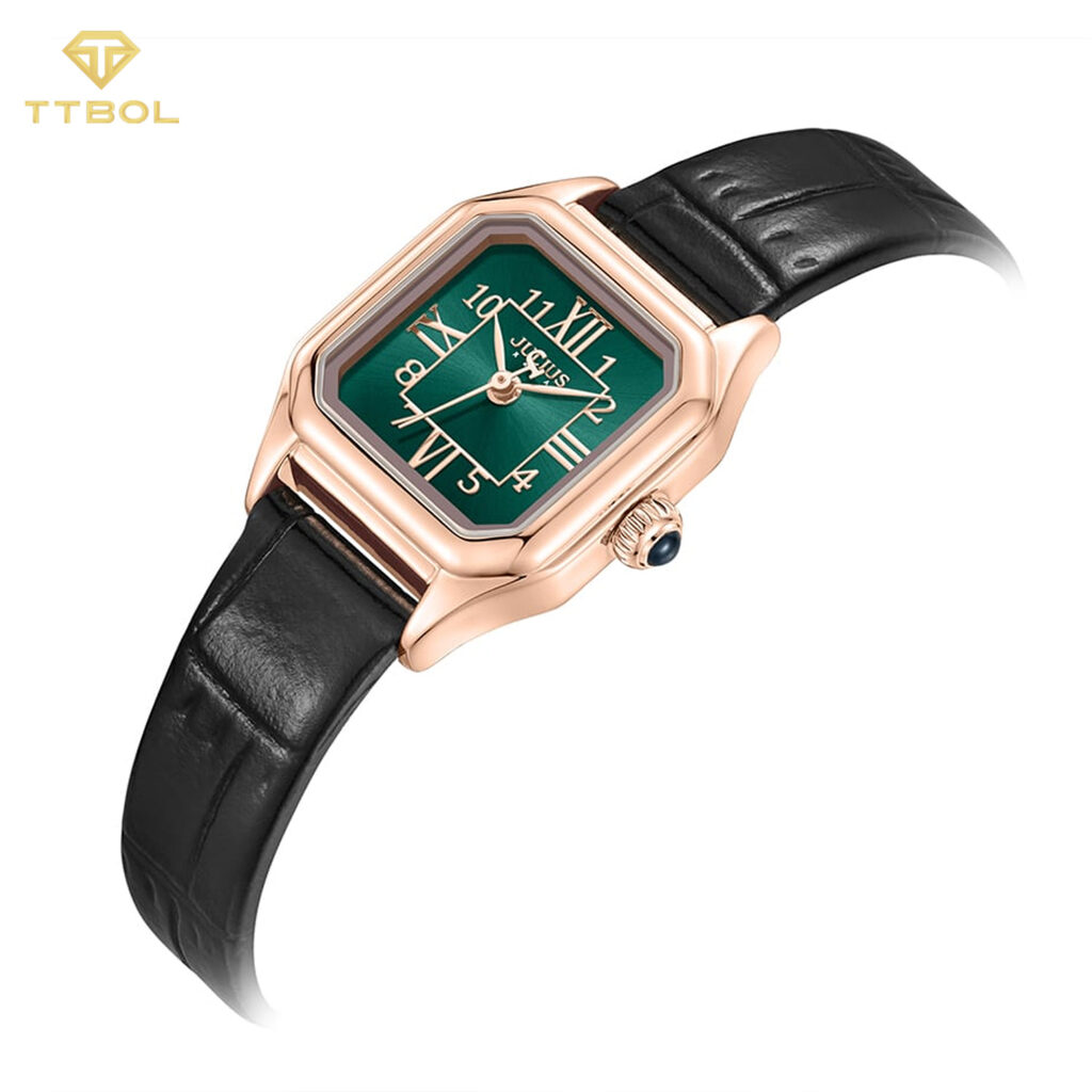 ساعت مچی زنانه جولیوس بند چرم مشکی JULIUS JA-1380D