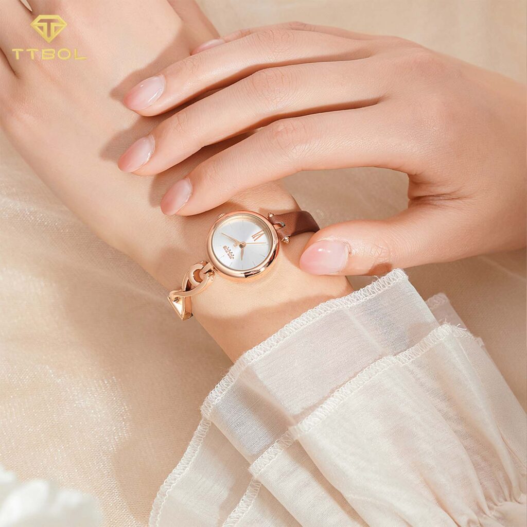 ساعت مچی زنانه جولیوس بند قهوه ای JULIUS JA-1351B