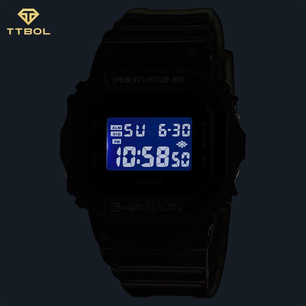 نمای پشت ساعت مچی کاسیو جیشاک DW-5610UU-3 با درب استیل ضدزنگ و حک برند