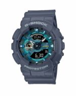 ساعت جیشاک GA-110AS-2A کاسیو رنگ آبی با طراحی اسپرت و ضدآب