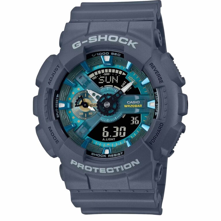 ساعت جی‌شاک GA-110AS-2A کاسیو رنگ آبی با طراحی اسپرت و ضدآب