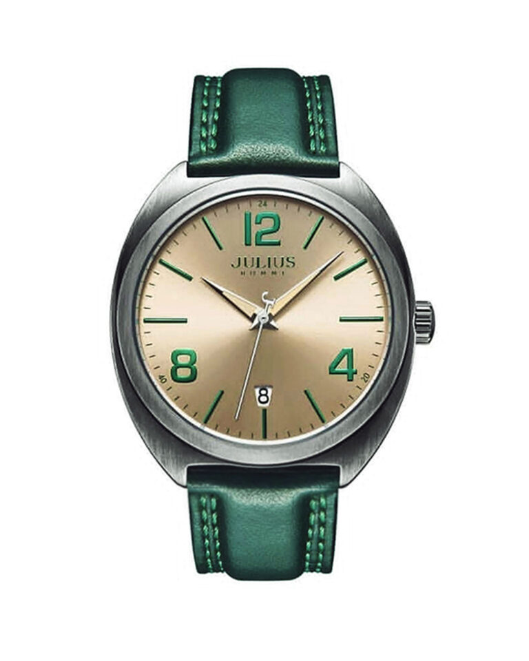 ساعت مچی مردانه جولیوس بند چرم سبز JULIUS JAH-122A