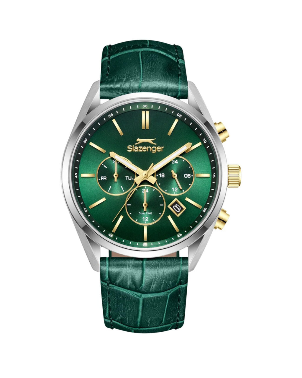 ساعت مچی مردانه اسلازنجر سه موتوره بند چرم SLAZENGER SL.09.2494.2.02