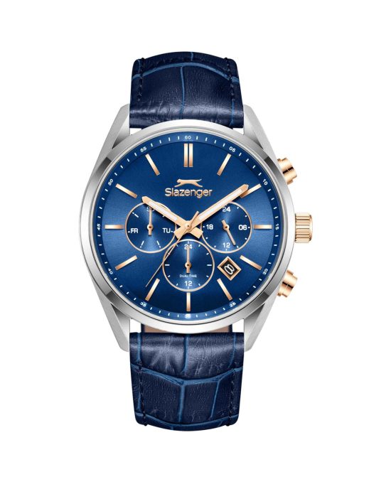ساعت مچی مردانه اسلازنجر بند چرم سه موتوره SLAZENGER SL.09.2494.2.03