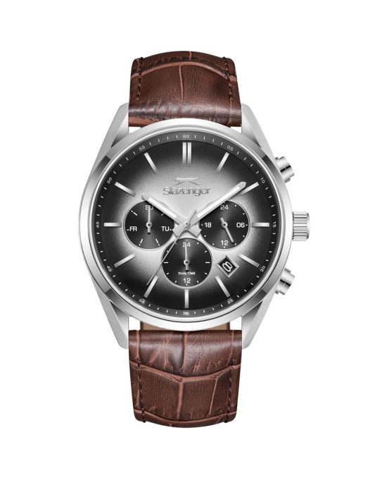 ساعت مچی مردانه اسلازنجر مولتی فانکشن بند چرم SLAZENGER SL.09.2494.2.05