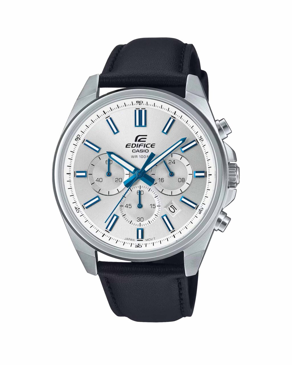 ساعت کاسیو ادیفایس مردانه مدل CASIO EDIFICE EFV-650L-7AV با بند چرمی و صفحه سفید