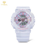 ساعت کاسیو بیبی جی BA-110FH-2A با نمایشگر دیجیتال و عقربهای و نور پسزمینه LED برای استفاده در تاریکی