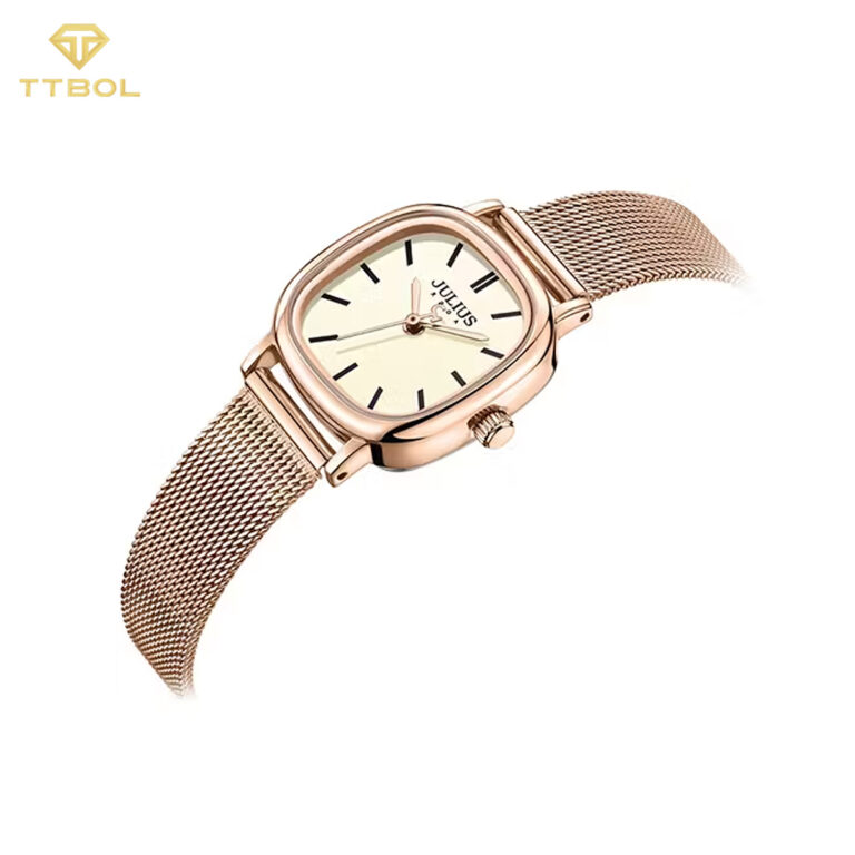 ساعت مچی زنانه جولیوس بند رزگلد JULIUS JA-1538C