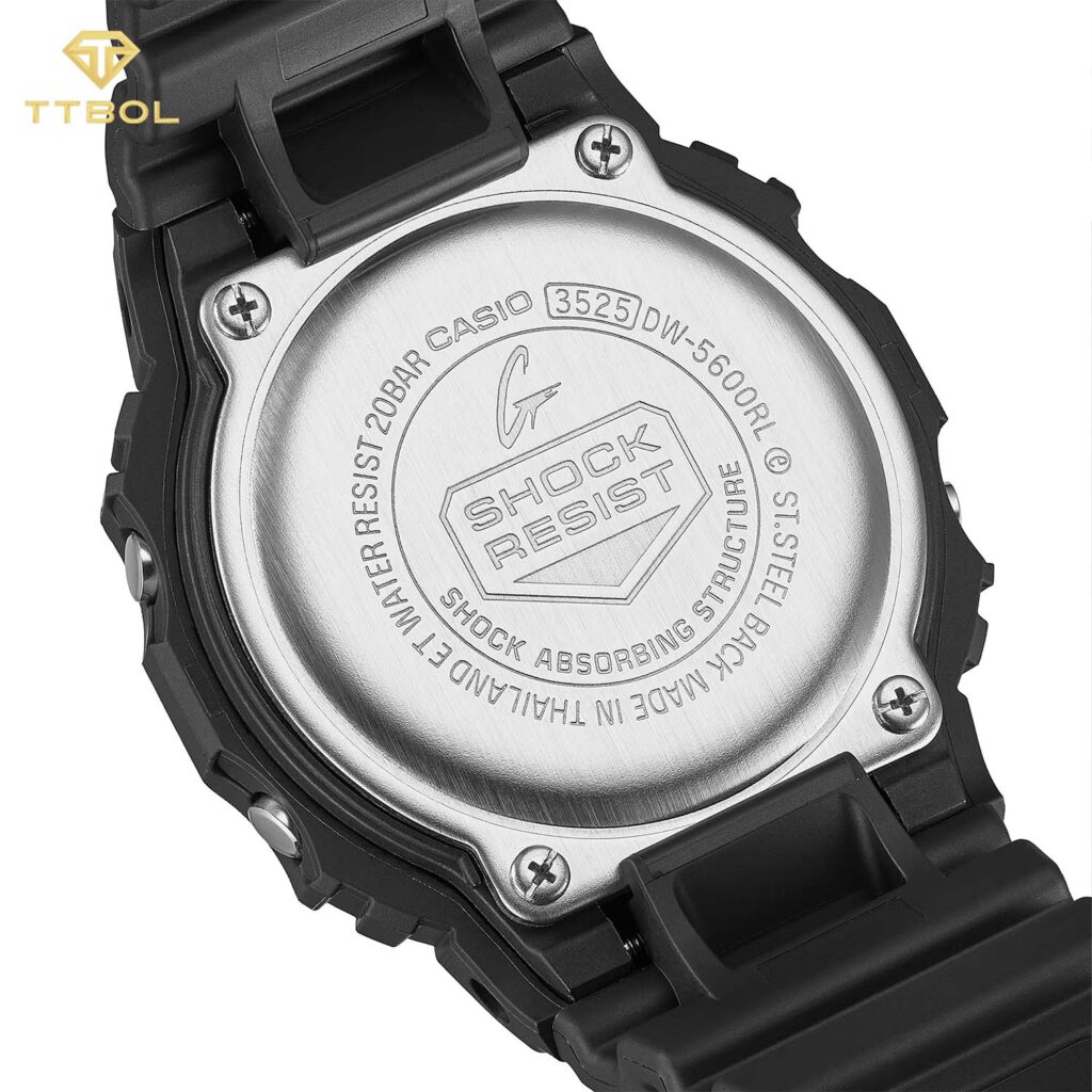 ساعت مردانه G-SHOCK DW-5600RL-1 نمای پشت ساعت