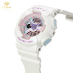 ساعت مچی کاسیو بیبی جی BA-110FH-7A با بدنه و بند سفید، مناسب استفاده روزمره و ورزشی