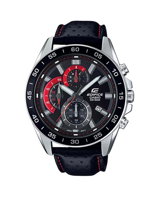 ساعت مچی مردانه کاسیو ادیفایس سه موتوره بند چرمی CASIO EDIFICE EFV-550L-1AV