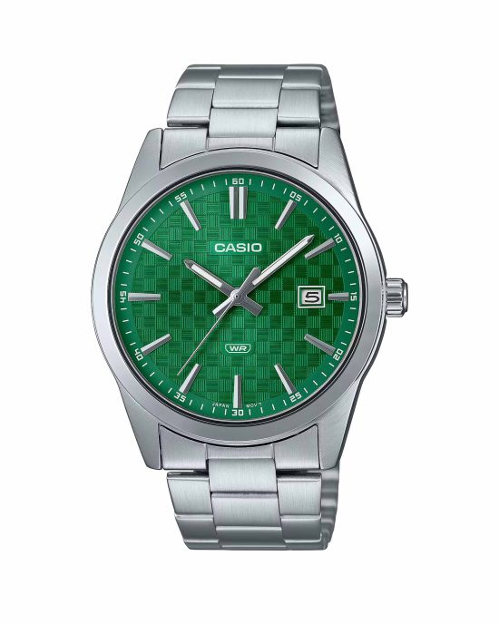 ساعت مردانه کاسیو مدل Casio MTP-VD03D-3A1 با صفحه سبز و بند استیل