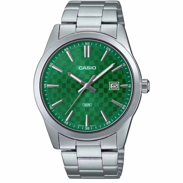 ساعت مردانه کاسیو مدل Casio MTP-VD03D-3A1 با صفحه سبز و بند استیل