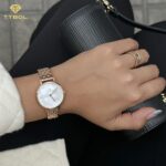 ساعت مچی زنانه دنیل ولینگتون رزگلد صفحه صدف DANIEL WELLINGTON DW00100613