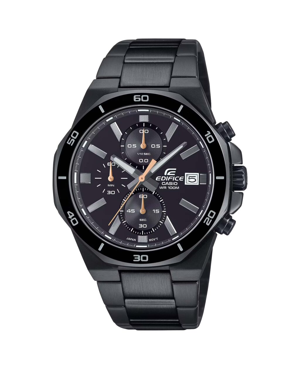 ساعت مچی مردانه کاسیو ادیفایس کرنوگراف تمام مشکی CASIO EDIFICE EFV-640DC-1AV