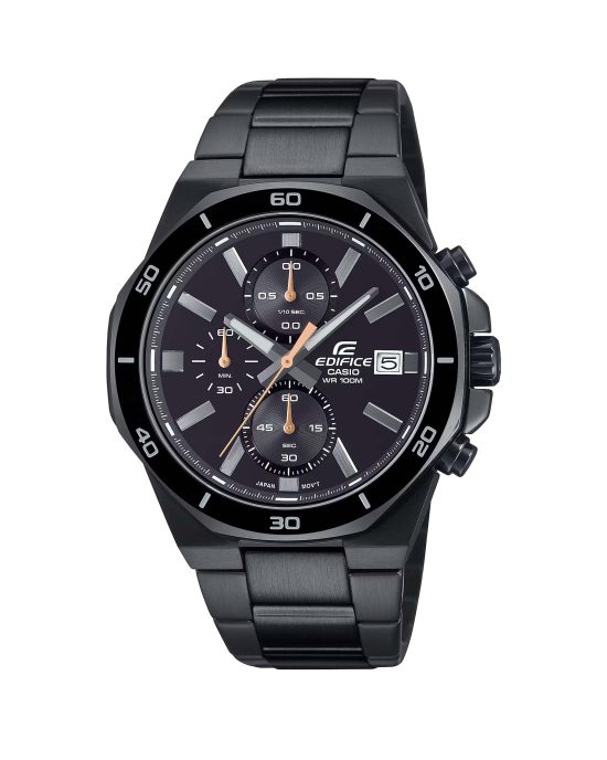 ساعت مچی مردانه کاسیو ادیفایس کرنوگراف تمام مشکی CASIO EDIFICE EFV-640DC-1AV