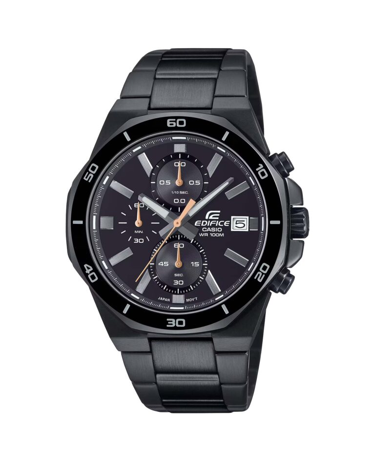 ساعت مچی مردانه کاسیو ادیفایس کرنوگراف تمام مشکی CASIO EDIFICE EFV-640DC-1AV