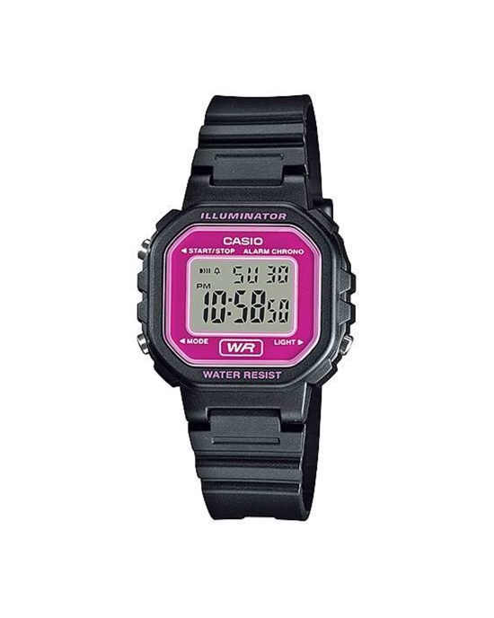 ساعت مچی دیجیتال کاسیو مدل CASIO LA-20WH-4A با قاب مشکی و صفحه صورتی