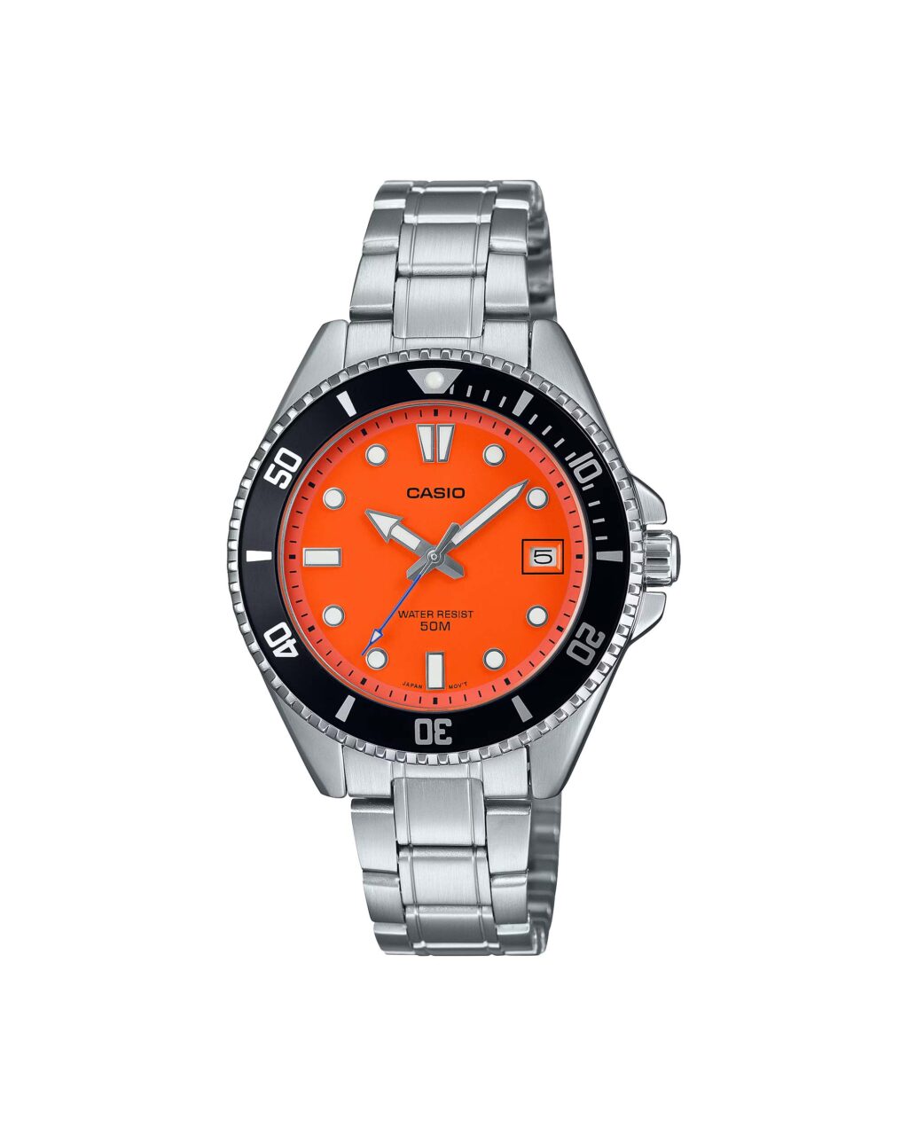 ساعت مچی زنانه کاسیو صفحه نارنجی CASIO MDV-10D-4A1V