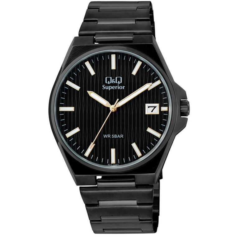 ساعت مچی مردانه کیو اند کیو تمام استیل مشکی Q&Q S21A-008PY