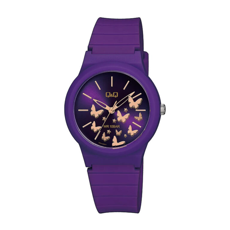 ساعت مچی زنانه کیو اند کیو بند بنفش Q&Q V34A-002VY