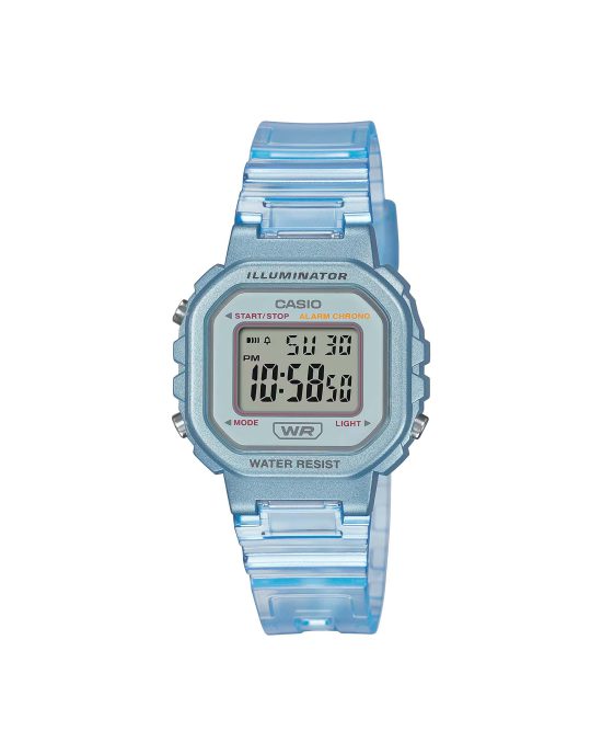 خرید ساعت مچی کاسیو CASIO LA20WHS-2A دیجیتال ضد آب با طراحی رزینی آبی از فروشگاه تی تی بول