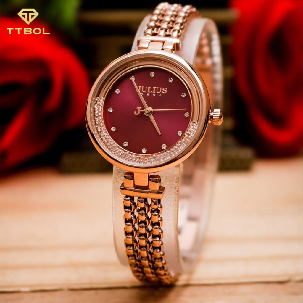 ساعت مچی زنانه جولیوس صفحه نگینی JULIUS JA-1285B