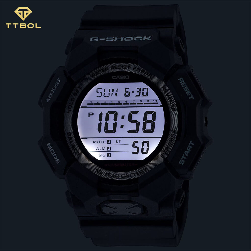 ساعت مچی مردانه کاسیو جیشاک نمای چراغ لایت CASIO G-SHOCK GD-010-1