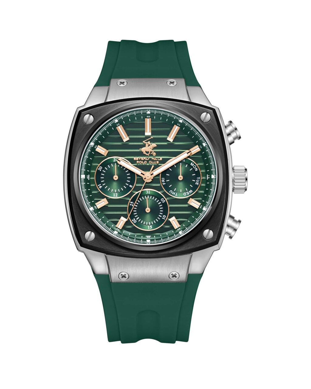ساعت مچی مردانه بورلی هیلز پولو کلاب بند سیلیکونی سبز BEVERLY HILLS POLO CLUB BP3778X.377