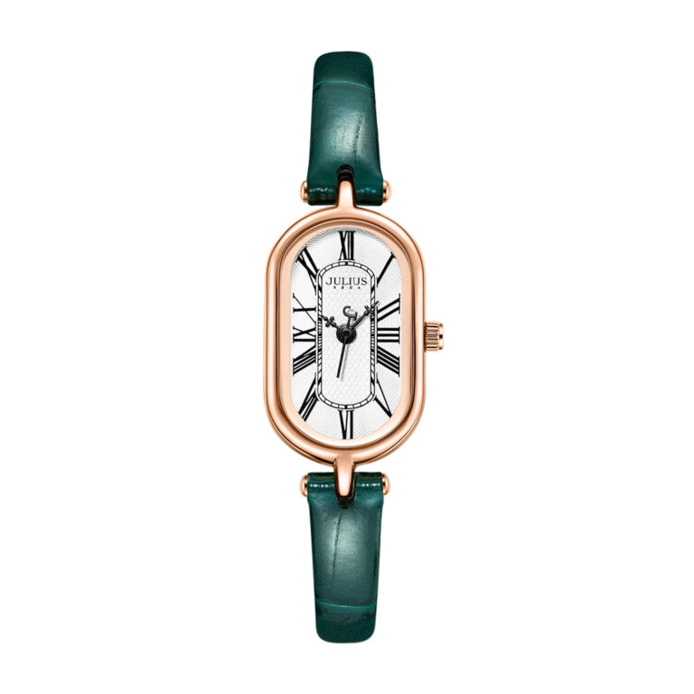 ساعت مچی زنانه جولیوس بند چرم سبز JULIUS JA-1432B