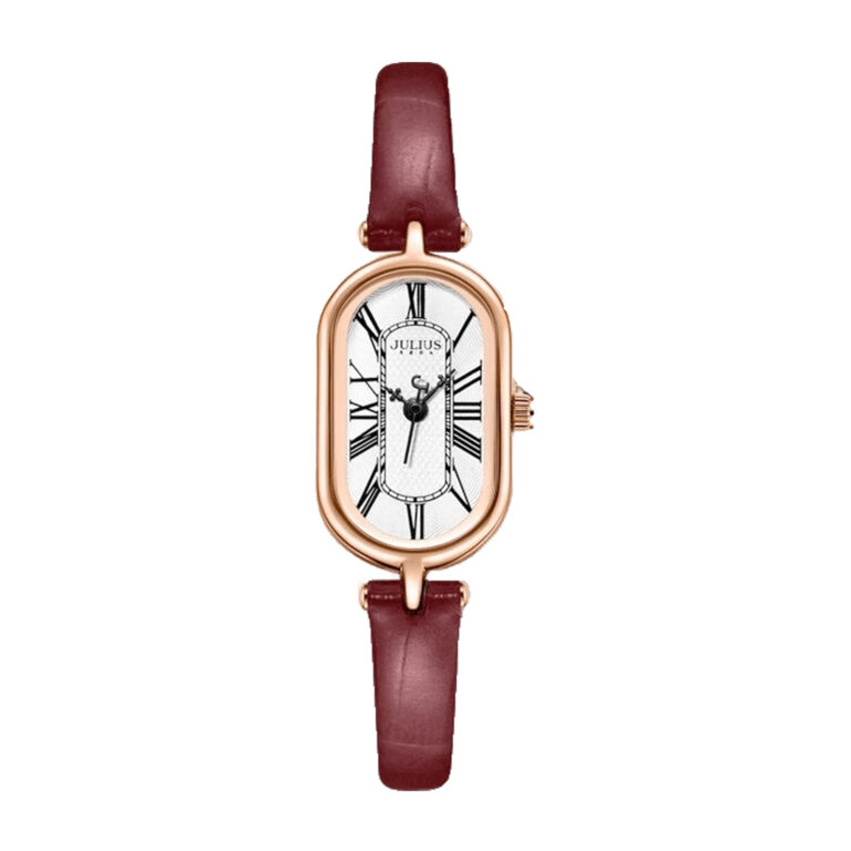 ساعت مچی زنانه جولیوس بند چرم قرمز JULIUS JA-1534A