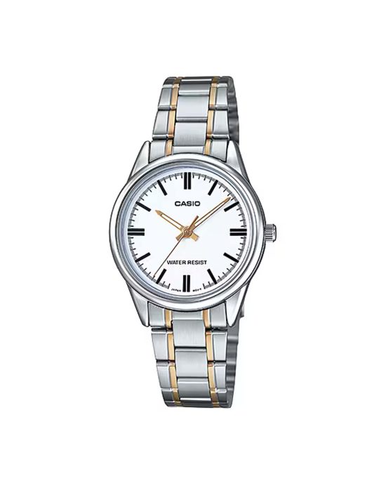 ساعت مچی زنانه کاسیو بند سیلور طلایی CASIO LTP-V005SG-7A
