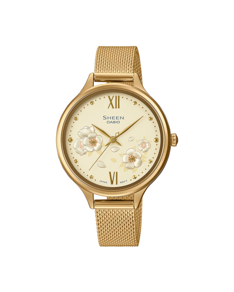 ساعت مچی زنانه کاسیو شین بند طلایی CASIO SHEEN SHE-4551GM-9A