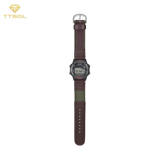 ساعت مچی مردانه کاسیو بند برزنتی سبز CASIO W-220HF-3AV